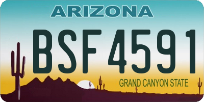 AZ license plate BSF4591