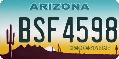 AZ license plate BSF4598
