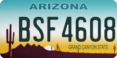 AZ license plate BSF4608