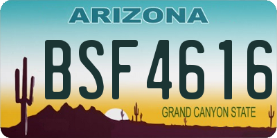AZ license plate BSF4616