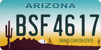 AZ license plate BSF4617