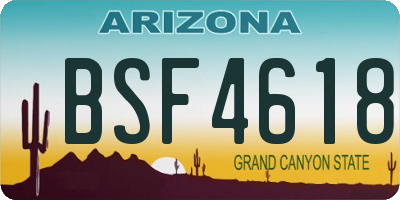 AZ license plate BSF4618