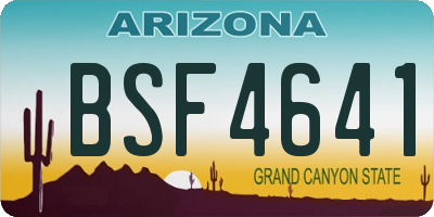 AZ license plate BSF4641