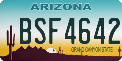 AZ license plate BSF4642