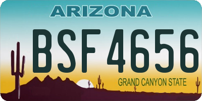 AZ license plate BSF4656