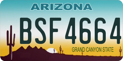 AZ license plate BSF4664