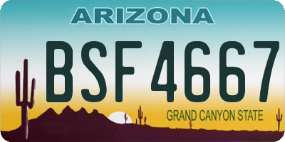AZ license plate BSF4667