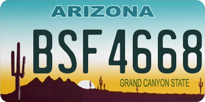AZ license plate BSF4668