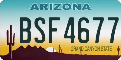 AZ license plate BSF4677