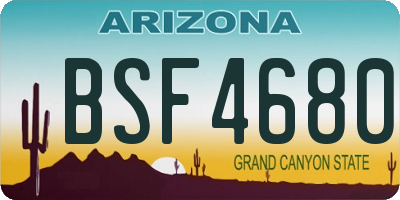 AZ license plate BSF4680
