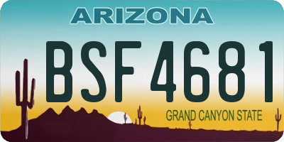AZ license plate BSF4681