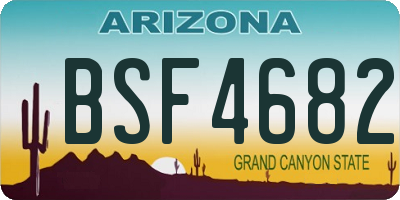 AZ license plate BSF4682
