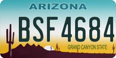 AZ license plate BSF4684