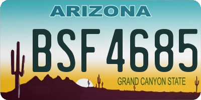 AZ license plate BSF4685