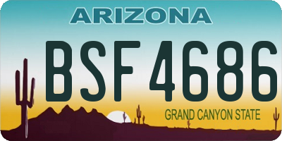 AZ license plate BSF4686