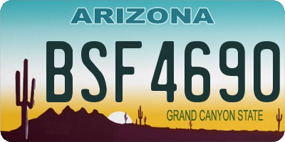 AZ license plate BSF4690