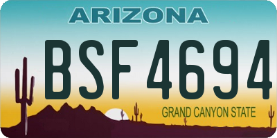 AZ license plate BSF4694
