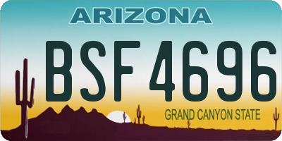 AZ license plate BSF4696