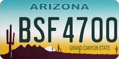 AZ license plate BSF4700