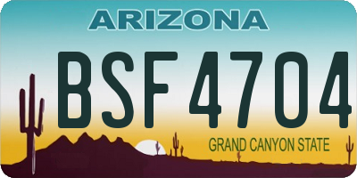 AZ license plate BSF4704