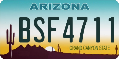 AZ license plate BSF4711