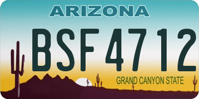 AZ license plate BSF4712