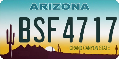 AZ license plate BSF4717