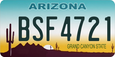 AZ license plate BSF4721