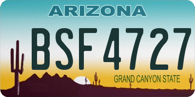 AZ license plate BSF4727