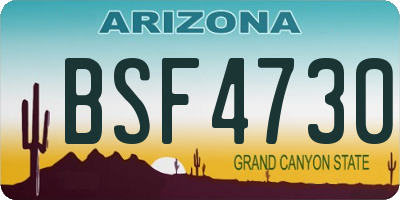 AZ license plate BSF4730
