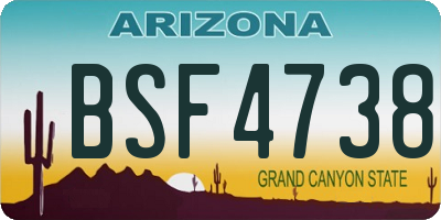 AZ license plate BSF4738