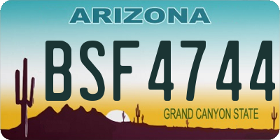 AZ license plate BSF4744