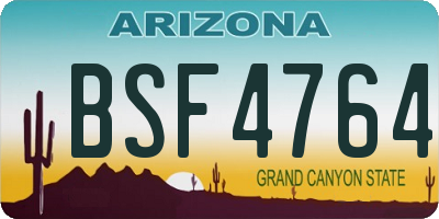 AZ license plate BSF4764