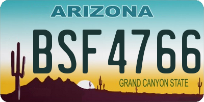 AZ license plate BSF4766