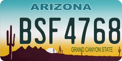 AZ license plate BSF4768