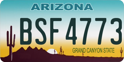 AZ license plate BSF4773
