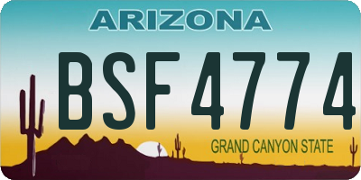 AZ license plate BSF4774