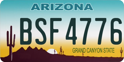 AZ license plate BSF4776