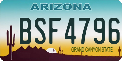 AZ license plate BSF4796