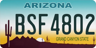 AZ license plate BSF4802