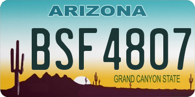 AZ license plate BSF4807