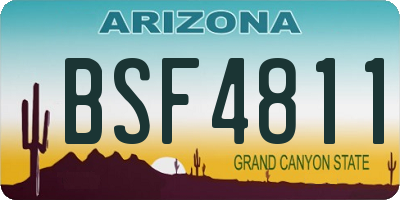 AZ license plate BSF4811