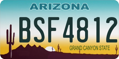 AZ license plate BSF4812