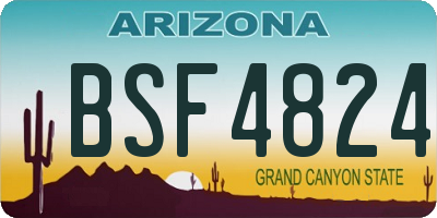AZ license plate BSF4824