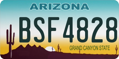 AZ license plate BSF4828