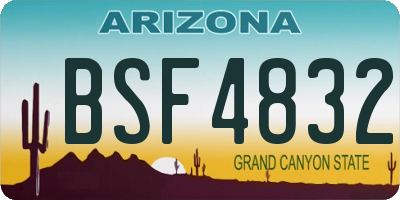 AZ license plate BSF4832