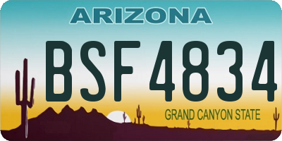 AZ license plate BSF4834