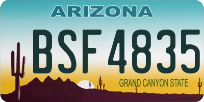 AZ license plate BSF4835