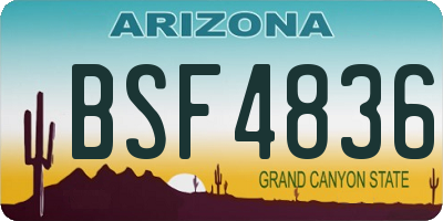 AZ license plate BSF4836