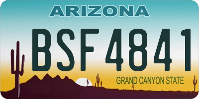 AZ license plate BSF4841
